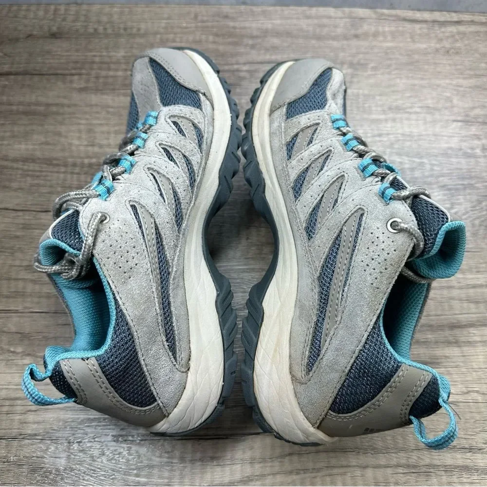 Columbia~Women's~Crestwood Low Hiker Shoes Waterproof Gray/Blue~Size‎ 7